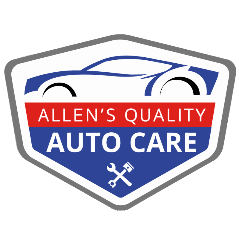 Auto repair shop logo with car outline and tools for Allen's Quality Auto Care.