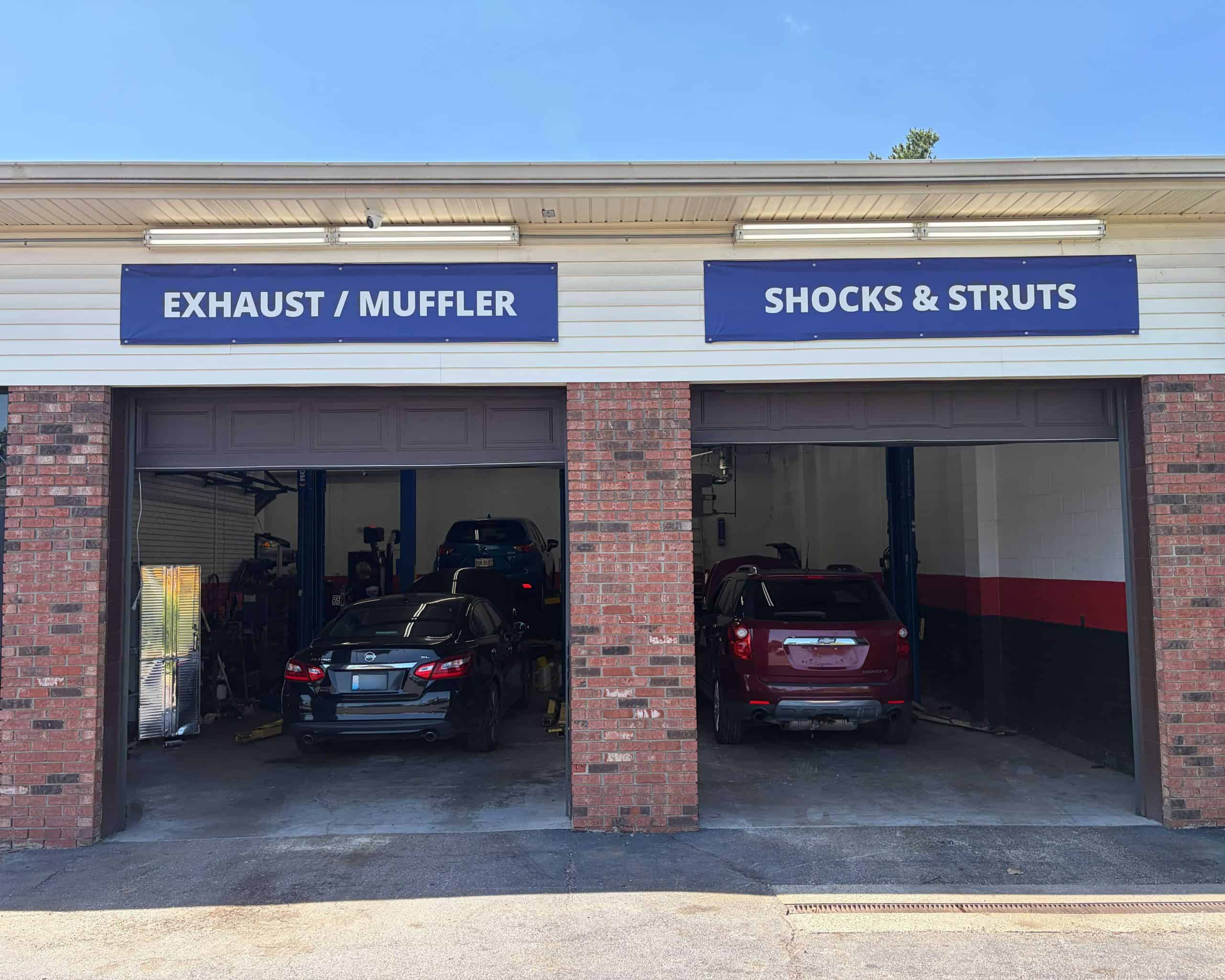 Auto repair shop specializing in exhaust, muffler, shocks, and struts services.